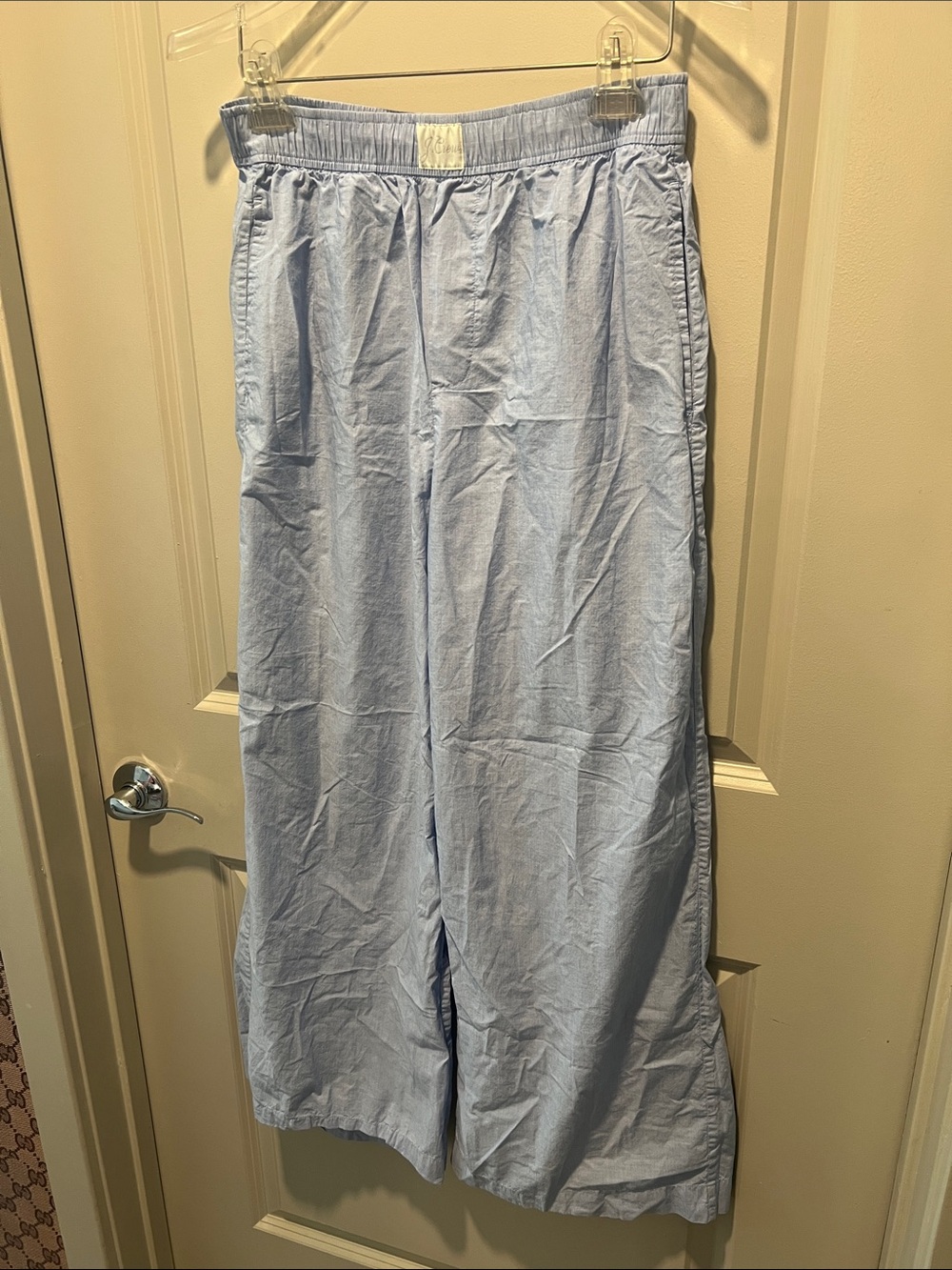 J. Crew Pale Blue Wide-Leg Cotton Pants - Picture 5 of 9